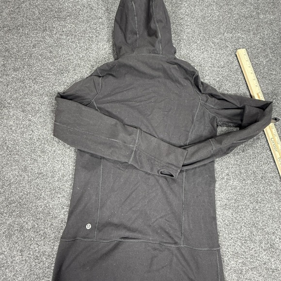 Lululemon Hoodie Womens 8 Black Full Zip Stride Jacket Drawstring Thumbhole - Picture 9 of 11